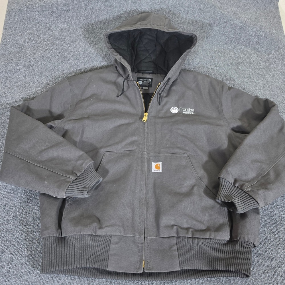 Carhartt OJ0140-M Shadow Gray Quilted Flannel Lined Duck Active Jacket Mens XL